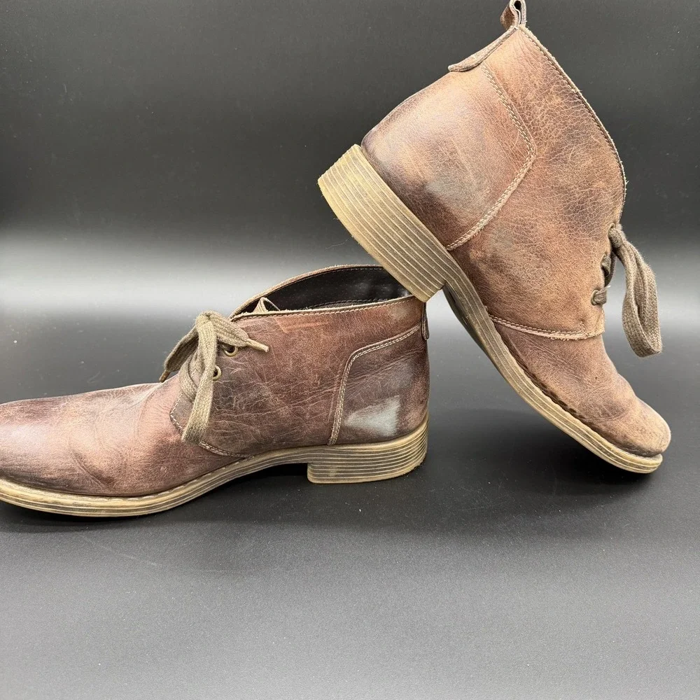 GBX Men's Brown Leather Lace-Up Ankle Chukka Boots Size‎ 12
